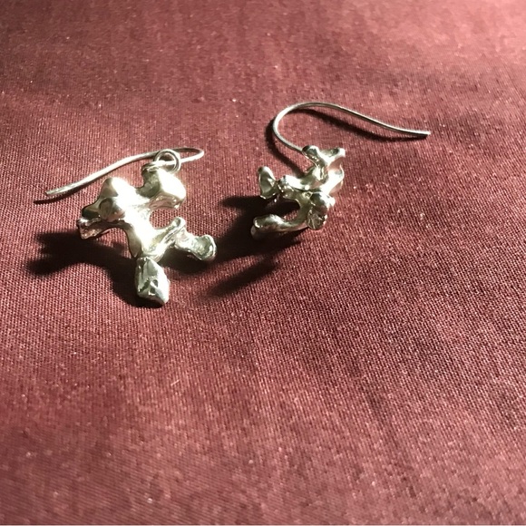 Sterling Silver Free Form Earrings - Picture 9 of 16